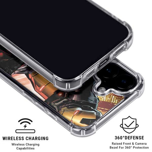 Marvel Iron Man Three Panel iPhone 16 Clear Case